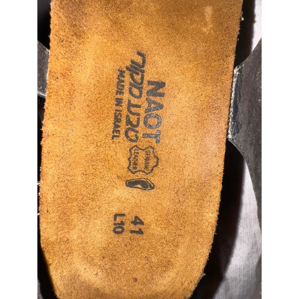 Naot Canaan black and cream wedge sandals size Euro 41 - US 10‎